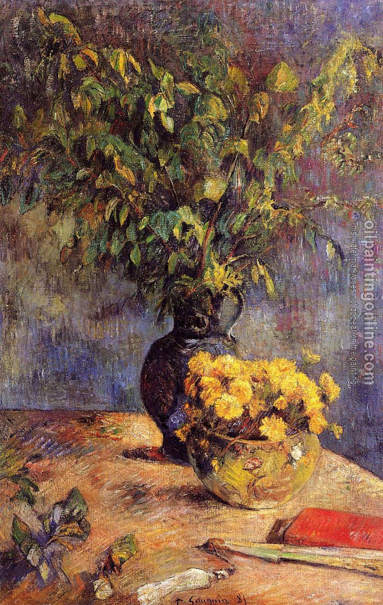 Gauguin, Paul - Two Vases of Flowers and a Fan